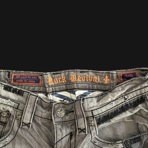 Rock Revival Charcoal Denim with Orange Accents